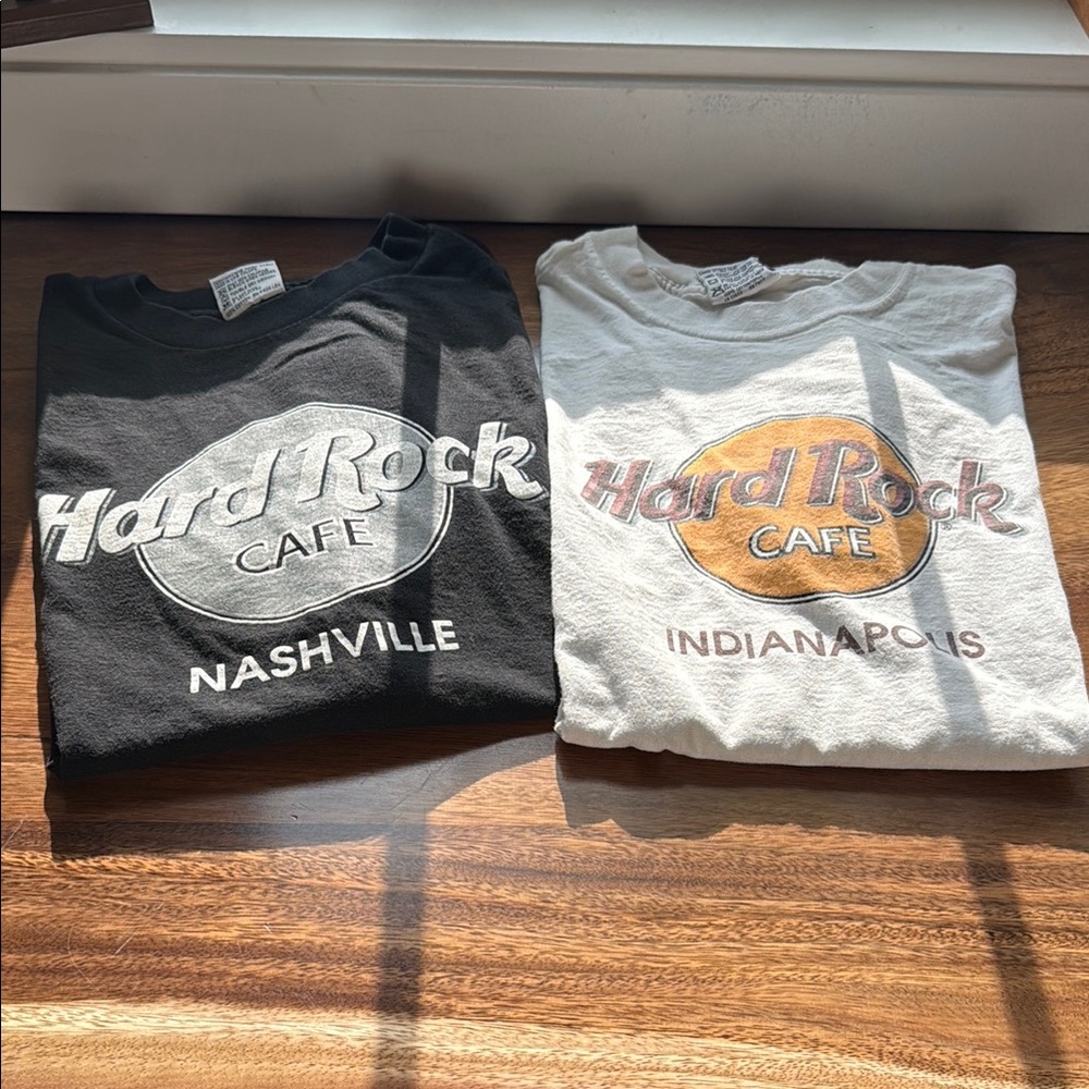 Hard Rock Cafe Nashville and Indianapolis T-Shirts - Black and White